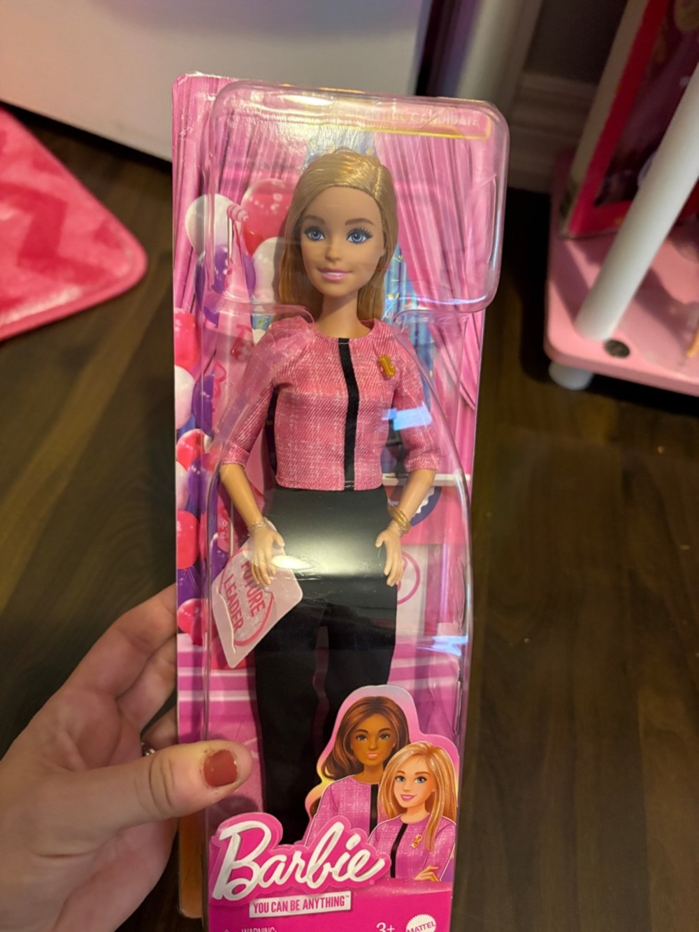 Future Leader Barbie Pink Jacket with Black Pants